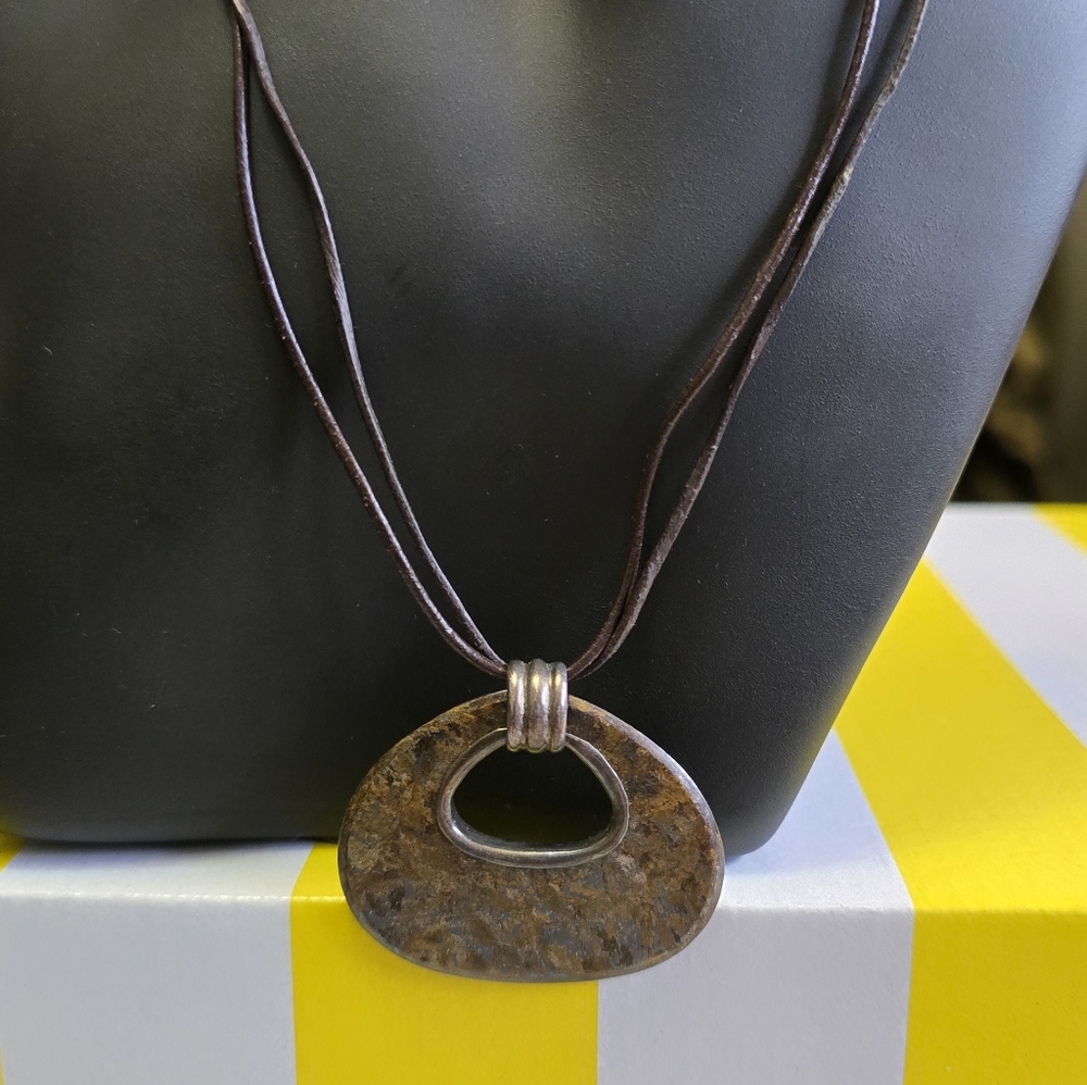 Silpada Brown Pendant Leather Necklace